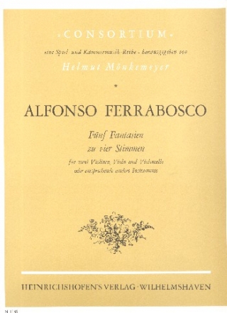 5 Fantasien zu vier Stimmen fr zwei Violinen, fr 2 Violinen, Viola und Violoncello Partitur