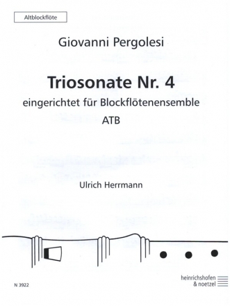 Sonate Nr.4 fr 3 Blockflten (ATB) Altblockflte