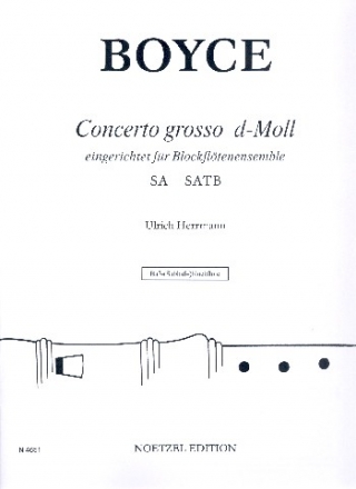 Concerto grosso d-Moll fr 2 Soloblockflten (SA) und 4 Blockflten (SATB) Bassblockflte (Subbassblockflte