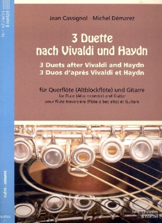 3 Duette nach Vivaldi und Haydn fr Querflte (Altblockflte) und Gitarre Spielpartitur