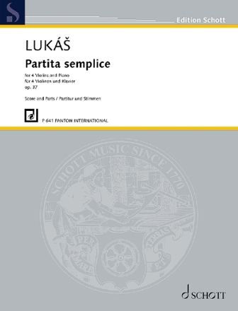 Luk?, Zdenek: Partita semplice op. 37 fr 4 Violinen und Klavier Partitur und Stimmen