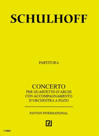 Schulhoff, Erwin, Concert fr Streichquartett und Blasorchester Studienpartitur