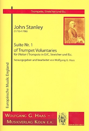 Suite Nr.1 of Trumpet voluntaries fr Trompete, Streicher und Bc Partitur und Stimmen