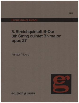 Streichquintett B-Dur Nr.8 op.27 fr Streichquintett Partitur