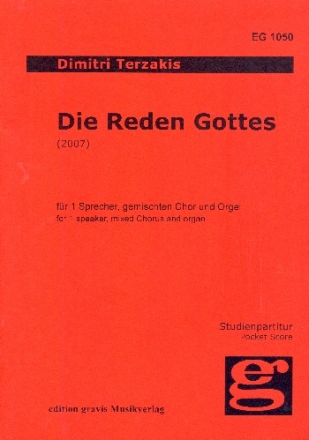 Die Reden Gottes nach Hiob fr einen Sprecher, gemischten Chor und Orgel Partitur