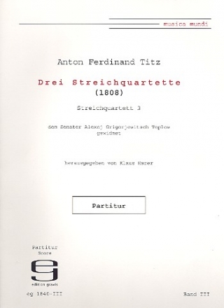 Streichquartett Nr.3  Partitur und Stimmen