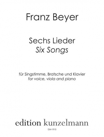 6 Lieder fr Gesang, Viola und Klavier Partitur und Stimmen