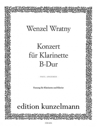 Konzert B-Dur  fr Klarinette und Orchester Klavierauszug