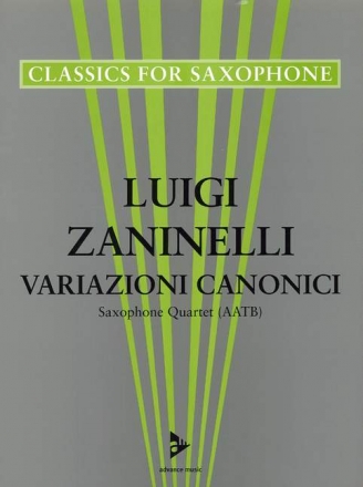 Zaninelli, Luigi - Variazioni Canonici fr 4 Saxophone (AATBar) Partitur und Stimmen