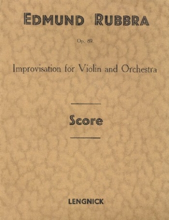 Improvisation op.89 for violin and orchestra score