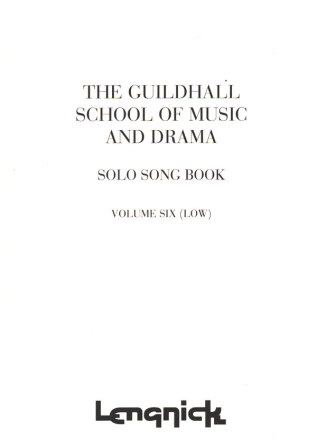 Solo Song Book Vol.6 for low voice and piano