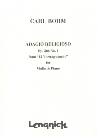 Adagio op.366,1 from '12 Vortragsstcke' for violin and piano