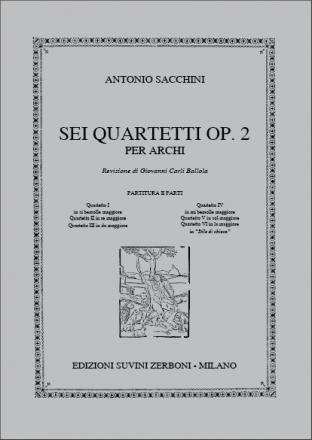 Quartetto II In Re Maggiore Streichquartett Partitur + Stimmen