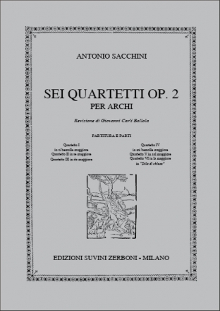 Quartetto V In Sol Maggiore Streichquartett Partitur + Stimmen