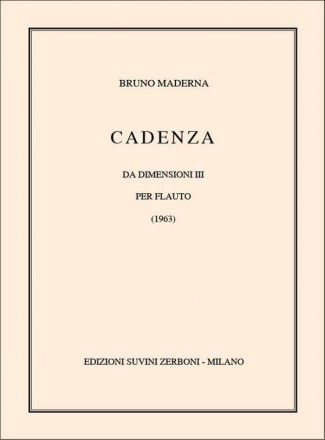 Cadenze da Dimensioni III (1963) per flauto