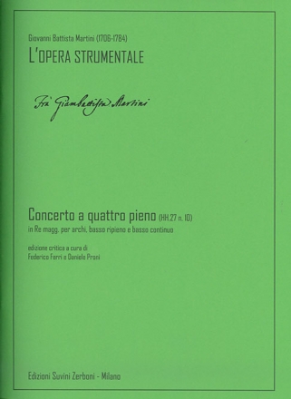 Concerto a quattro pieno (HH.27 n. 10) Strings and Basso continuo Partitur