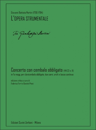 Concerto con cembalo obbligato (HH.32 n. 11 Clavecimbel, 2 Horns, Strings and Basso Continuo Partitur