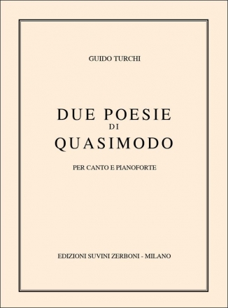 Guido Turchi, Due Poesie Di Quasimodo Vocal and Piano Partitur