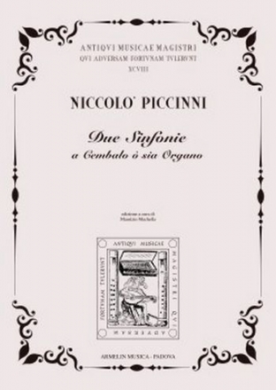 Piccinni, Niccol 2 Sinfonie per organo o cembalo.