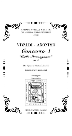 Vivaldi, Antonio Concerto I delle Stravaganze. Trascritto per organo o  clavicembalo da