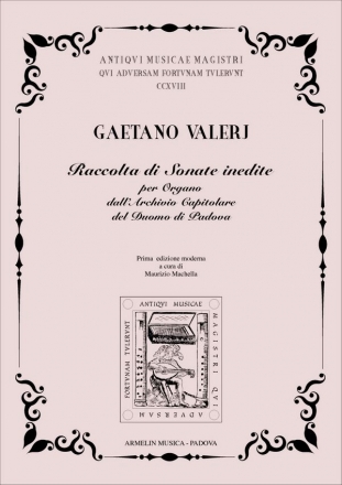 Valerj, Gaetano Raccolta di Sonate inedite per Organo  dall'Archivio Capitolare del Du