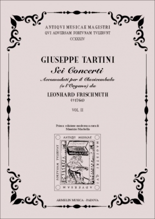 Tartini, Giuseppe Sei Concerti del Sig. Tartini, op 4 accomodati per il Cembalo (o l'Org