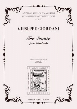 Giordani, Giuseppe 3 Sonate per Cembalo