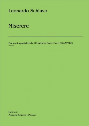 Schiavo, Leonardo Miserere per voci spazializzate: Contralto e coro (SSAATTBB)
