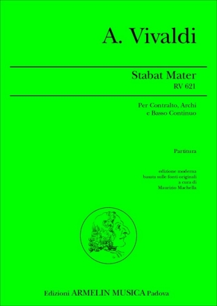 Vivaldi, Antonio Stabat Mater RV 621. Per Contralto, Archi e Basso Continuo. Partitura