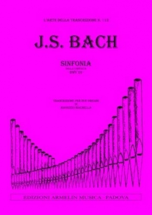 Bach, Johann Sebastian Sinfonia dalla Cantata n. 29. Trascrizione per 2 Organi