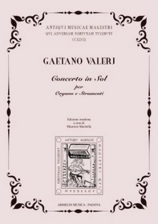 Valerj, Gaetano Concerto in Sol per organo e strumenti. Partitura e Set parti