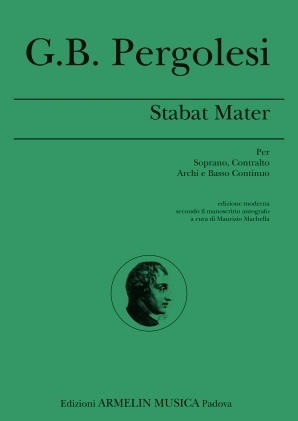 Pergolesi, Giovanni Battista Stabat Mater Per Soprano, Contralto, archi e B.C. Partitura