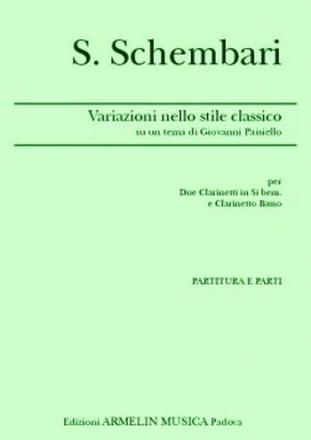 Schembari, Salvatore Variazioni nello stile classico su un tema di Giovanni Paisiello. Per