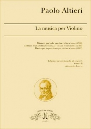 Altieri, Paolo L'Opera per Violino. Minuetti per ballo per due violini e basso (1789)