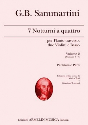 Sammartini, Giovanni, Battista 7 Notturni a quattro, vol. 2 (5-7). Per flauto, due violini e basso. P