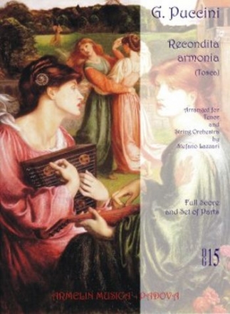 Puccini, Giacomo Recondita armonia, Per tenore e orchestra d'archi, Partitura e Set Par