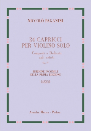 Paganini, Niccol 24 Capriccci. Edizione fac-simile della prima edizione 1820