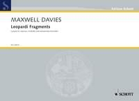 Maxwell Davies, Sir Peter Leopardi Fragments fr Sopran, Alt und Instrumentalensemble Studienpartitur