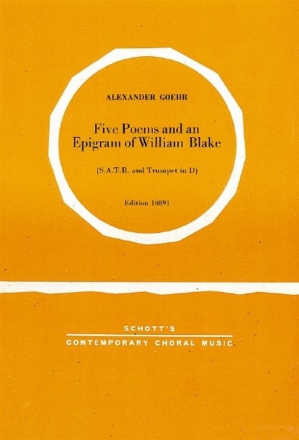 Five Poems and An Epigram of William Blake op. 17 fr gemischten Chor (SATB) mit Trompete in D Partitur