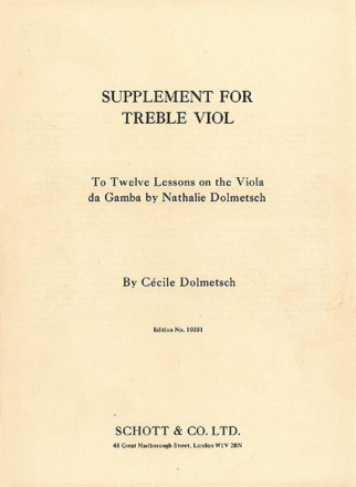 Dolmetsch, Cecile 12 Lessons on the Viola de Gamba fr Alt-Viola da gamba