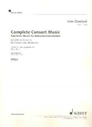 Complete Consort Music for 5 viols (recorders) fr 5 Streicher oder 5 Blockflten (SATTB) und Basso continuo (Laute,  altus (altus clef)