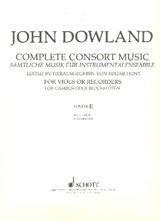 Complete Consort Music for 5 viols (recorders) (SATBB) and Bc tenor (altus clef)