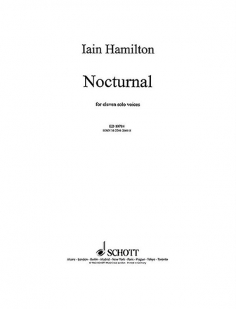 Hamilton, Iain Nocturnal fr 11 Solostimmen Chorpartitur