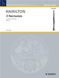 Hamilton, Iain 3 Nocturnes op. 6 fr Klarinette in A und Klavier Partitur und Stimmen