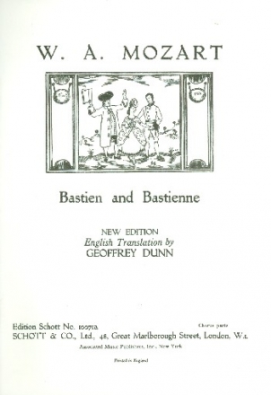 Bastien und Bastienne KV50 fr Sopran, Tenor oder Mezzo-Sopran, Bass und gem Chor Chorpartitur (en)