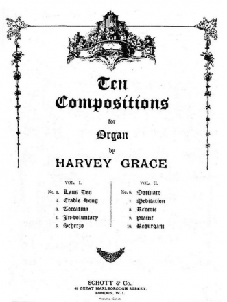 Grace, Harvey Ten Compositions for Organ fr Orgel