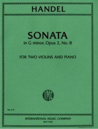 Sonata in G minor op.2/8 for 2 violins and piano score and parts