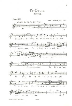 Te Deum  op.103 fr Sopran, Bass, gem Chor und Orchester Chorstimme Sopran