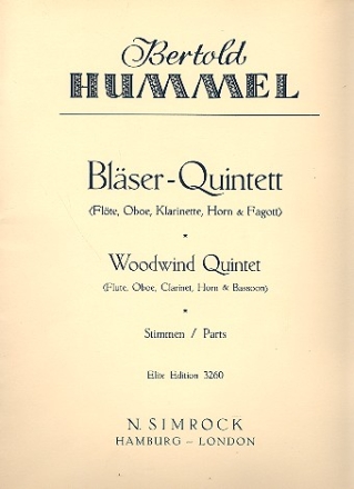 Quintett op.22 fr Flte, Oboe, Klarinette, Horn und Fagott Stimmen