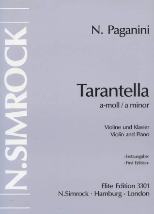 Paganini, Niccol Tarantella a-Moll fr Violine und Klavier